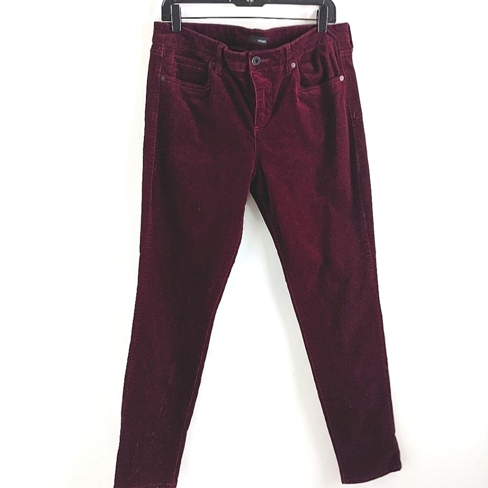 EDYSON Fine Corduroy Skinny Pant in Burgundy Wine Maroon 32
